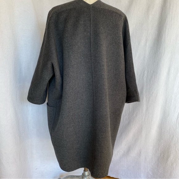 Vince M double faced wool/cashmere reversible coat. Heather grey/ charcoal grey - Picture 8 of 11